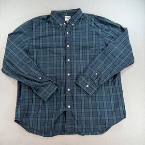 Old Navy Men's XXL Slim Fit Black Watch Plaid Button-Down Shirt